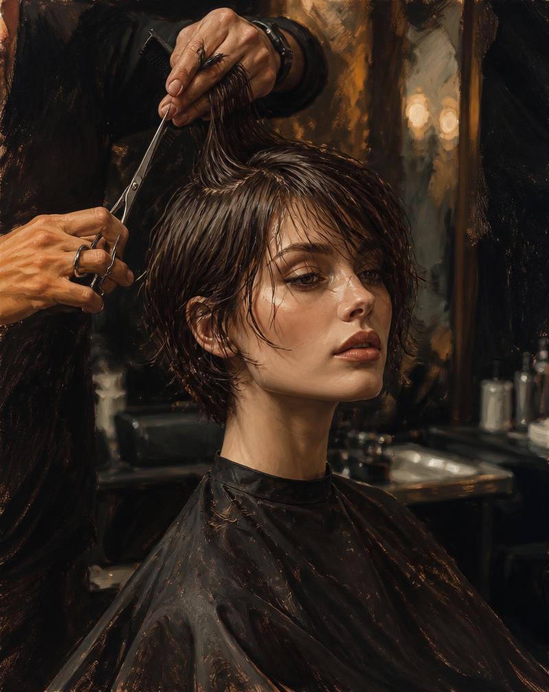 Precision haircut in progress at TONI&GUY hair salon Basavanagar