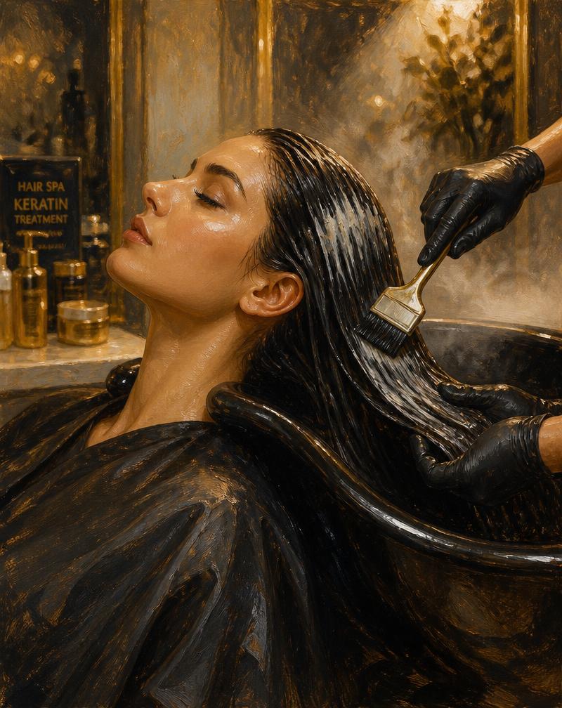 Hair spa treatment being applied at TONI&GUY Basavanagar
